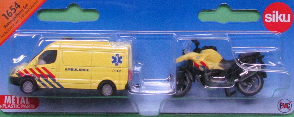 SIKU Set Ambulantna kola i motor - Ambulance Set 1654S - detalj