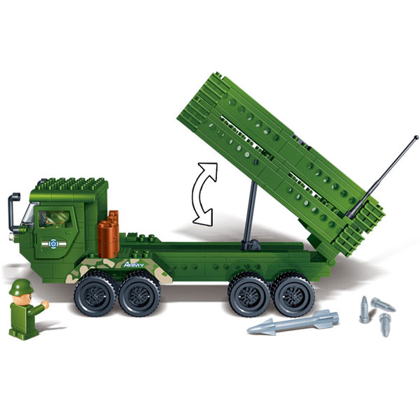 BANBAO Kocke Defence Force Vojni kamion sa raketama - Military truck with rockets 6205 - detalj