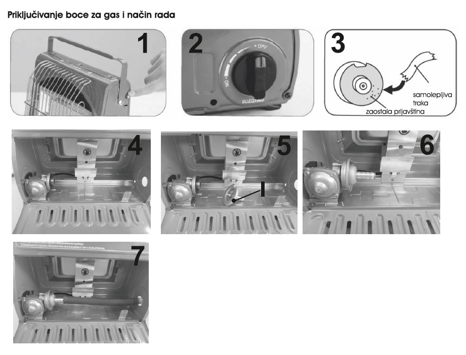 Prenosna plinska grejalica i rešo 2u1 W-GH 2500 - detalj