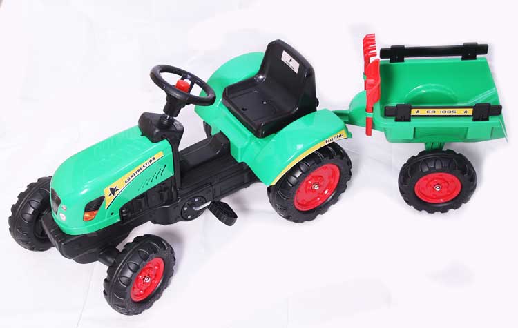 Dečiji Traktor sa prikolicom na pedale 01 Zeleni Go 1005 - detalj