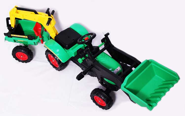 Dečiji Traktor sa prikolicom na pedale 09 Zeleni Go 1005 - detalj