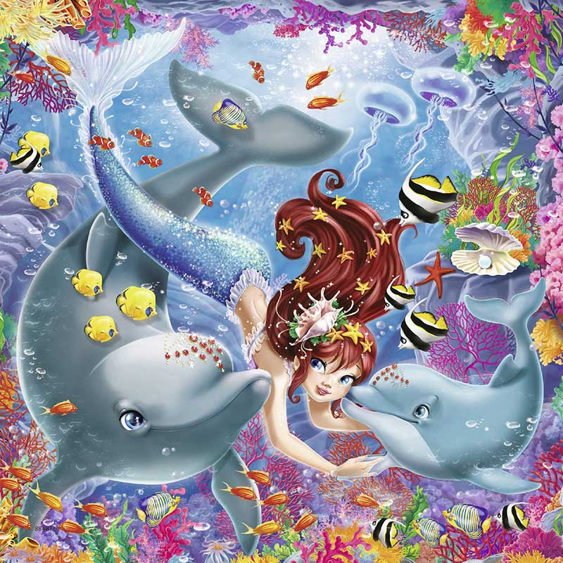 Ravensburger Puzle 3x49 delova - Sirene 08063 - detalj