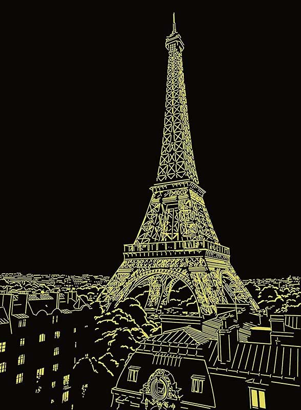 Ravensburger Puzzle 500 delova - Star Line - Ajfelov toranj noću 14898 - detalj