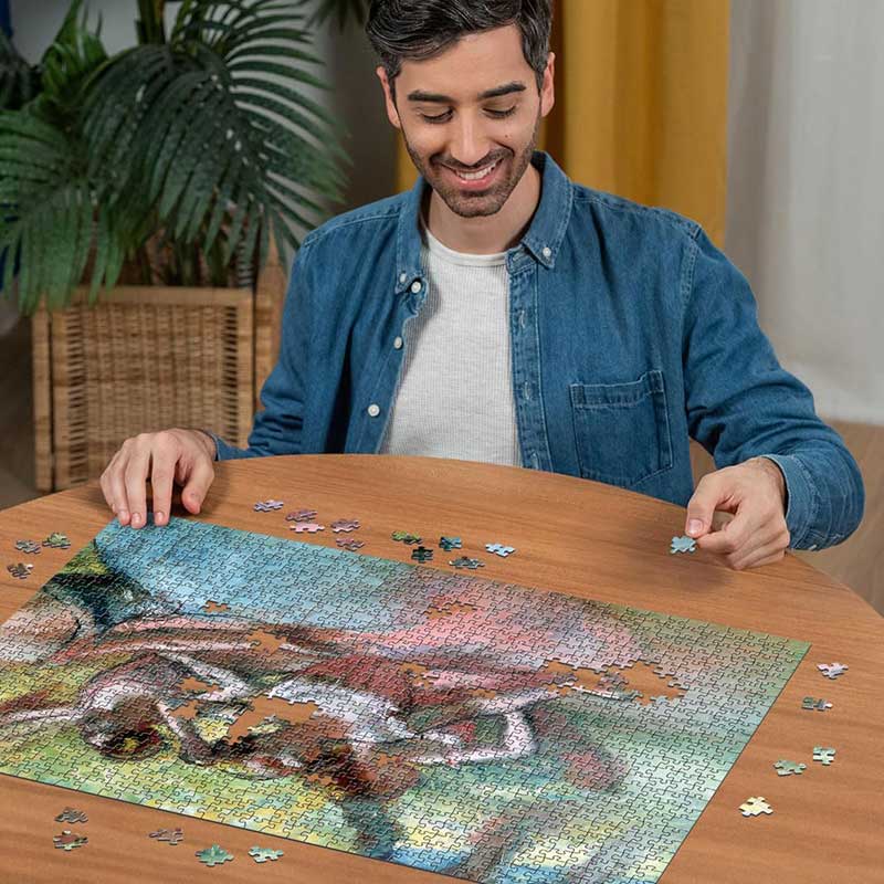 Puzzle slagalica 1000 delova Edgar Dega - Četiri balerine na pozornici Ravensburger ART 12001318 - detalj