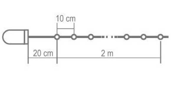 Dekorativne LED lampice na baterije 20 Multicolor LED MLF20/M - detalj