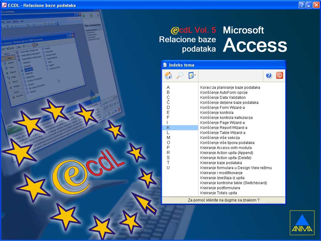 Multimedijalni kurs  Access 2003 - detalj