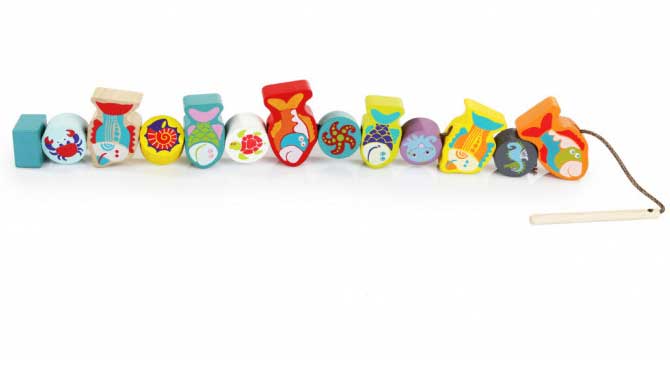 Cubika Drvena igračka Nizalica Morski svet 13647 - detalj