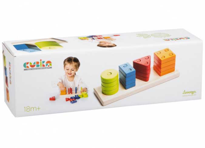 Cubika Drveni geometrijski oblici za ređanje 13807 - detalj