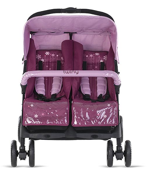 Chipolino kolica za blizance Twiny bordo - detalj