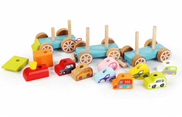 Cubika Drveni vozić sa autićima 13999 - detalj
