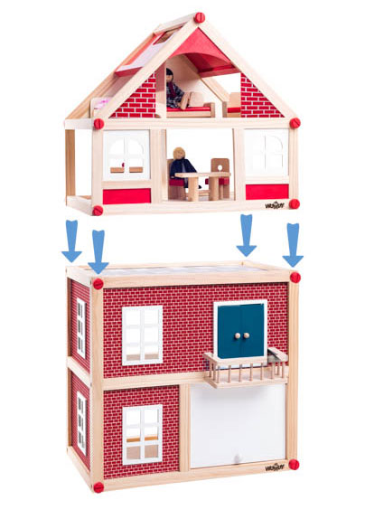 Moderna kućica za lutke Woodyland - detalj
