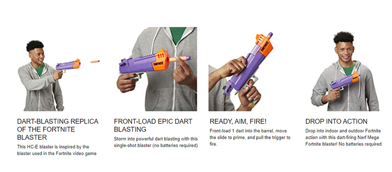 NERF Oružje sa municijom Pištolj Fortnite HC E Blaster E7515 - detalj