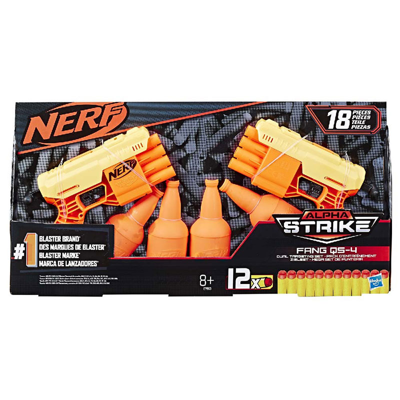 NERF Oružje sa municijom Pištolj Alpha Strike FANG QS 4 DUEL TGT Blaster Set 18 delova E7563 - detalj