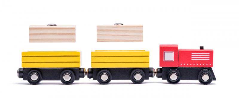 Drveni voz sa prugom 130 delova Woodyland 90588 - detalj