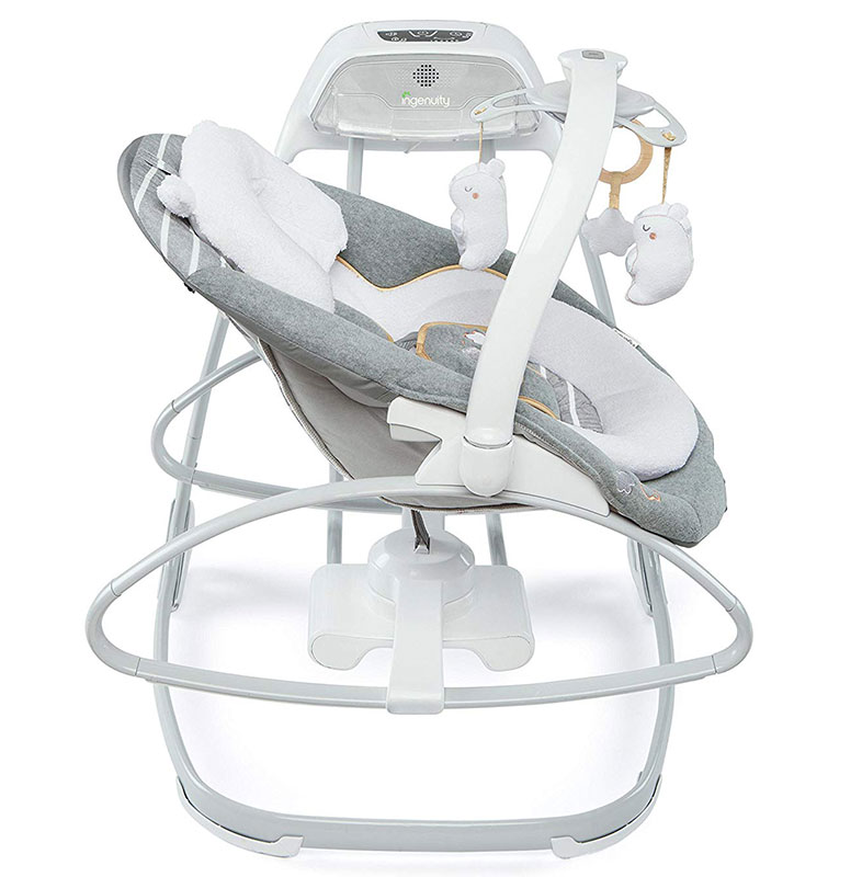 Ingenuity Pametna Ljuljaška i njihalica za bebe Bella Teddy, na struju ili baterije 11019 - detalj
