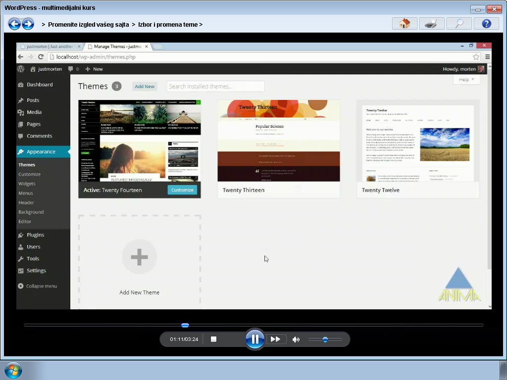 Multimedijalni kurs WordPress - detalj