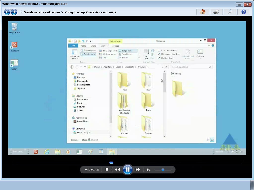 Multimedijalni kurs Windows 8 saveti i trikovi - detalj