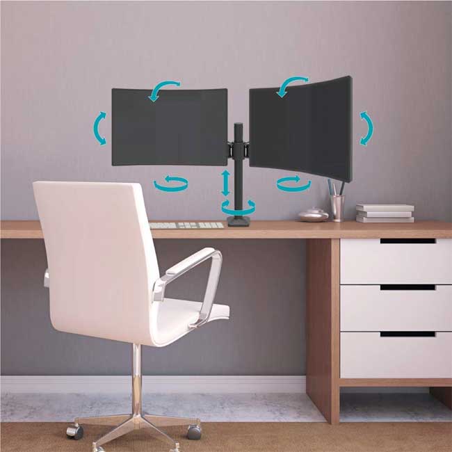 Stoni nosač za dva monitora dijagonale do 29 inča Barkan E642.B - detalj