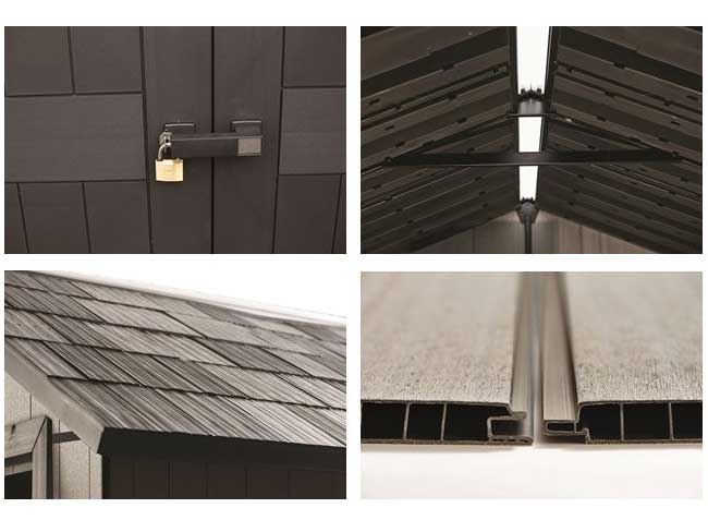 Pomoćna baštenska montažna kućica - Šupa Curver Oakland 757 - detalj