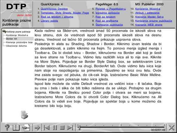 Multimedijalni kurs - Uvod u desktop publishing - detalj