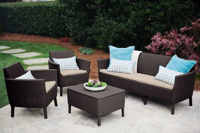 Baštenska garnitura Salemo 3 seater Braon Trosed Dve stolice Stočić - detalj