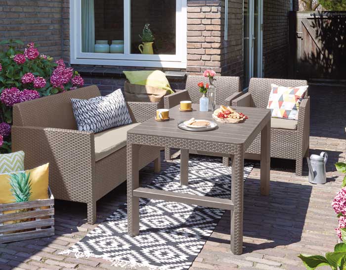 Baštenska garnitura Orlando sa Lyon stolom podesive visine Cappuccino - detalj