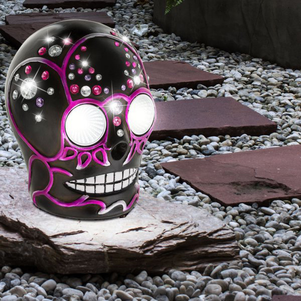Globo solarna lampa crno-ljubičasta lobanja - detalj