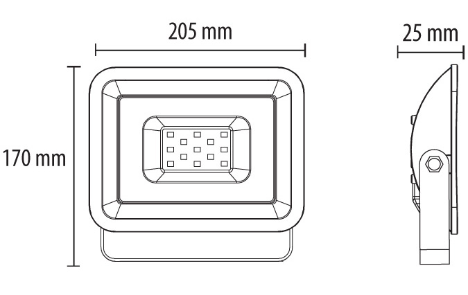 LED reflektor 50W LRF013EW-50/BK - detalj