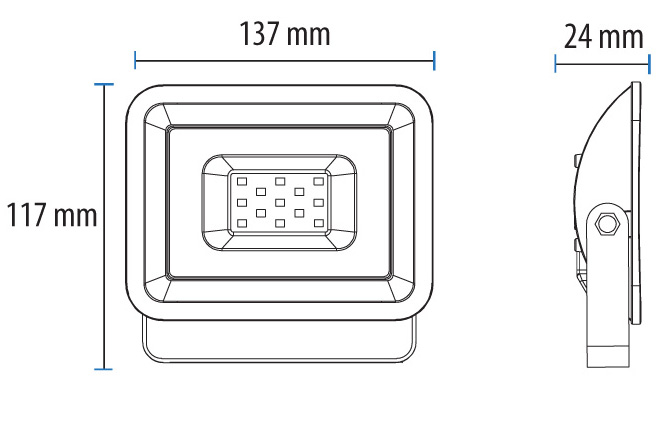 LED reflektor 20W LRF013EW-20/BK - detalj