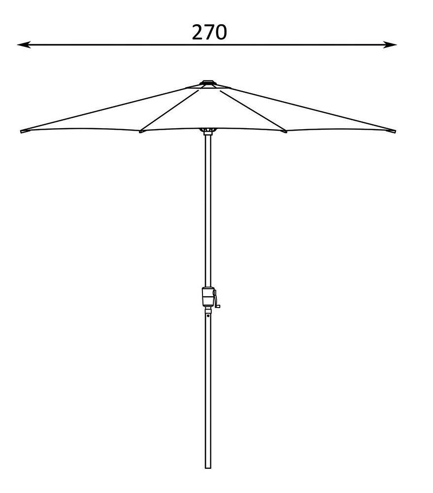 Suncobran Sa Mehanizmom Za Podizanje-Spuštanje 270 cm Vasto Bež - detalj