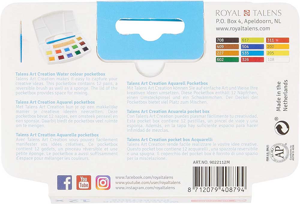 Akvarel boje Komplet sa priborom Art Creation Royal Talens 699020 - detalj