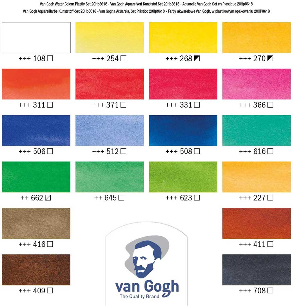 Akvarel komplet 18 boja 20HP8618 Talens Van Gogh 687911 - detalj