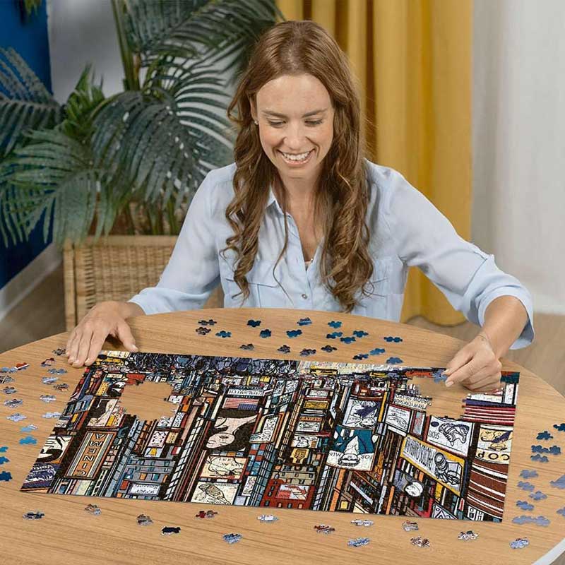 Puzzle slagalica 1000 delova Njujork u bojama - crtež Ravensburger 12000580 - detalj