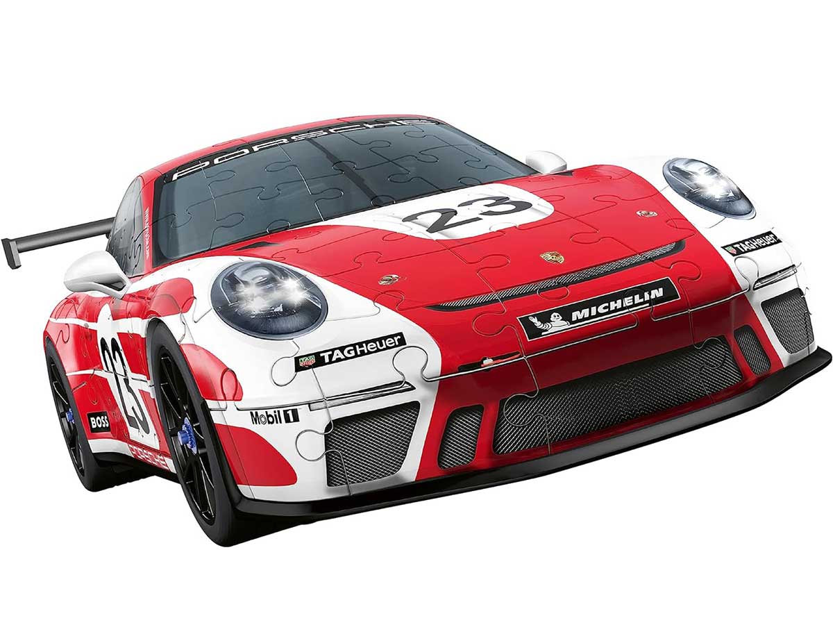 Automobil Porsche 911 GT3 Cup Salzburg Design 3D Puzzle 152 dela Ravensburger 11558 - detalj