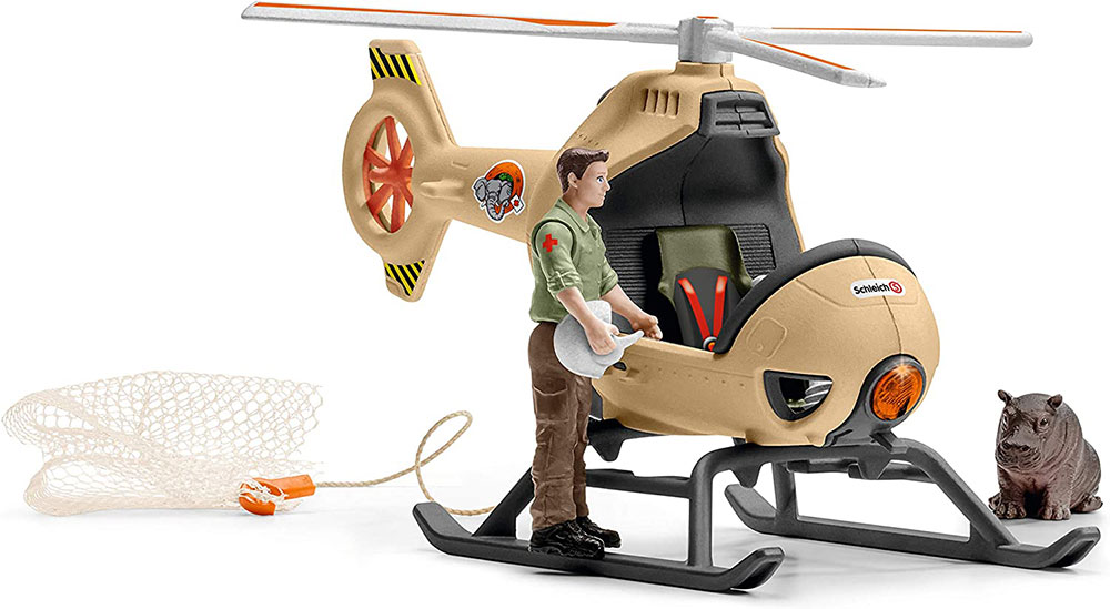 Schleich Figure Divlje životinje - Helikopter za spasavanje životinja 42476 - detalj