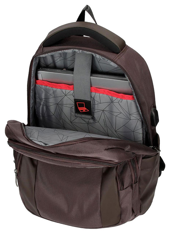 Movom Ranac za laptop 15.6 inča sa USB portom Clark Brown 57524 - detalj