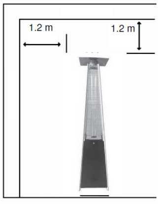 Plinska grejalica za spoljni prostor Womax W-TH 14 - detalj