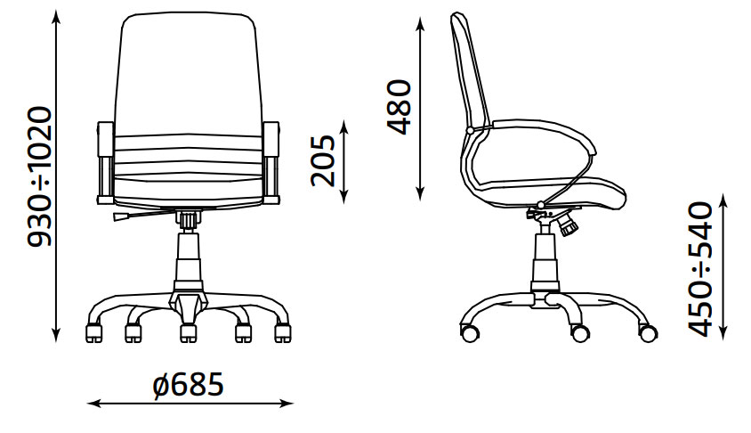 Radna Stolica MIRAGE STEEL Nowy Styl - detalj
