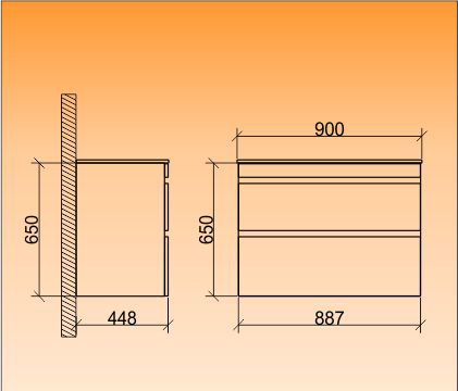 Roper ormarić sa lavaboom Tea 900BX - detalj