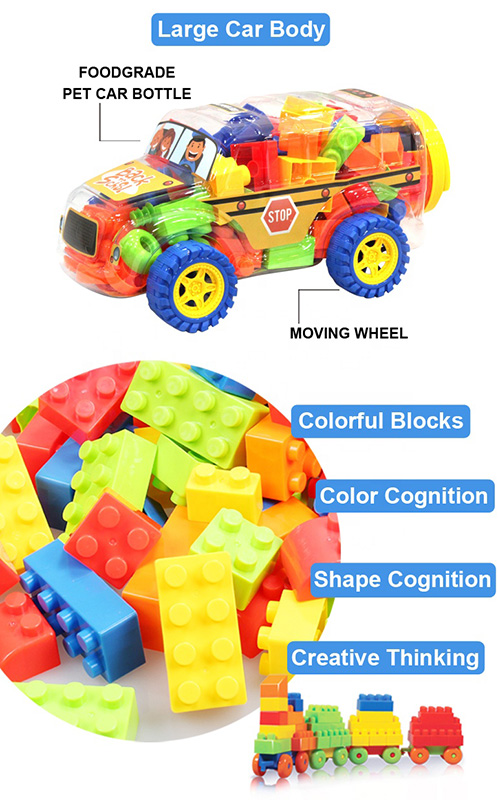 Lele Brother 2 u 1 Autić i Dečije kocke Plastične kocke ŠKOLSKI AUTOBUS 876011 - detalj