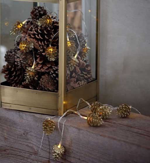 Novogodišnje lampice u obliku šišarki 10 LED - detalj