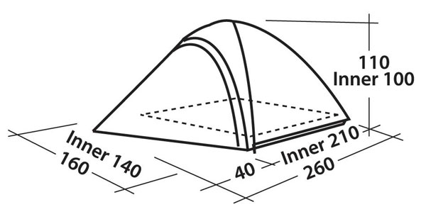 Easy Camp šator za dve osobe Meteor 200 120049 - detalj