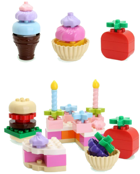 Dubie Dečije kocke Plastične kocke TORTA 77 delova 876016 - detalj