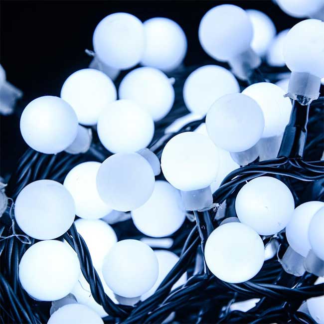 Novogodišnje lampice Biserni niz 180 LED Hladno bela KDG 182 - detalj