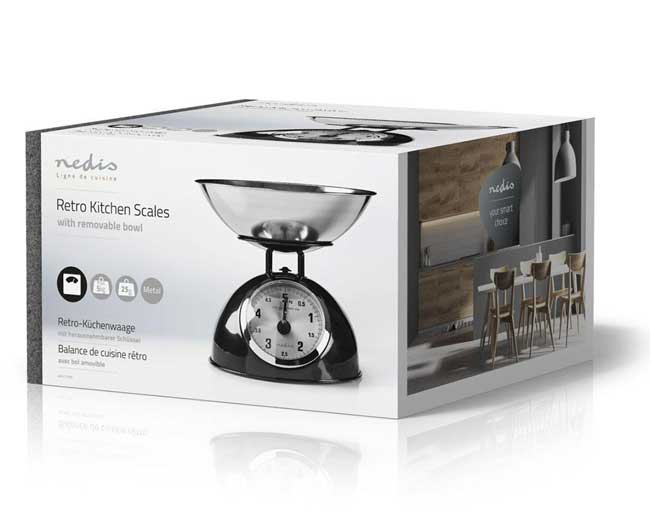 Kuhinjska vaga Nedis Retro Black KASC110BK - detalj