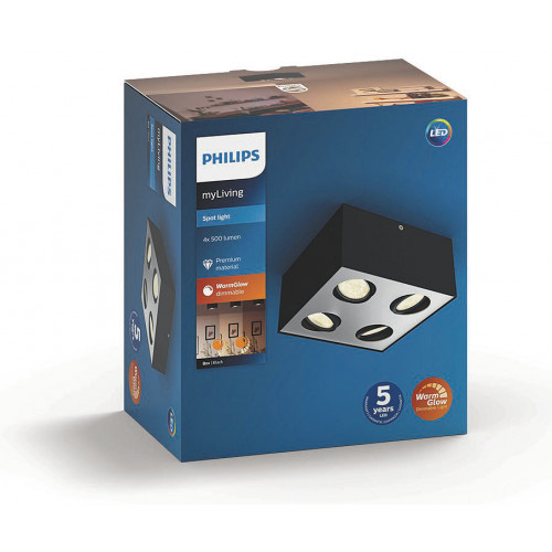 Philips BOX LED spot svetiljka crna 4x4.5W - detalj