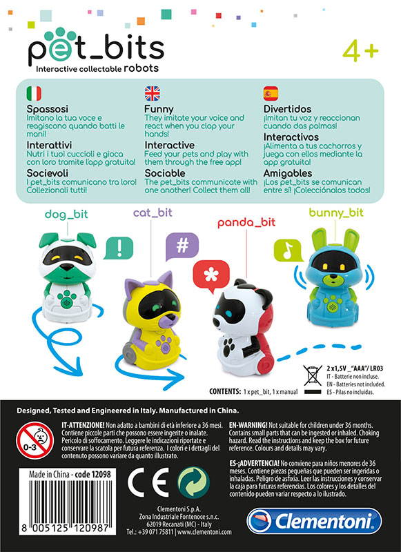 CLEMENTONI Pet_Bits Interaktivna igračka robot Ljubimac KUCA CL12099 - detalj