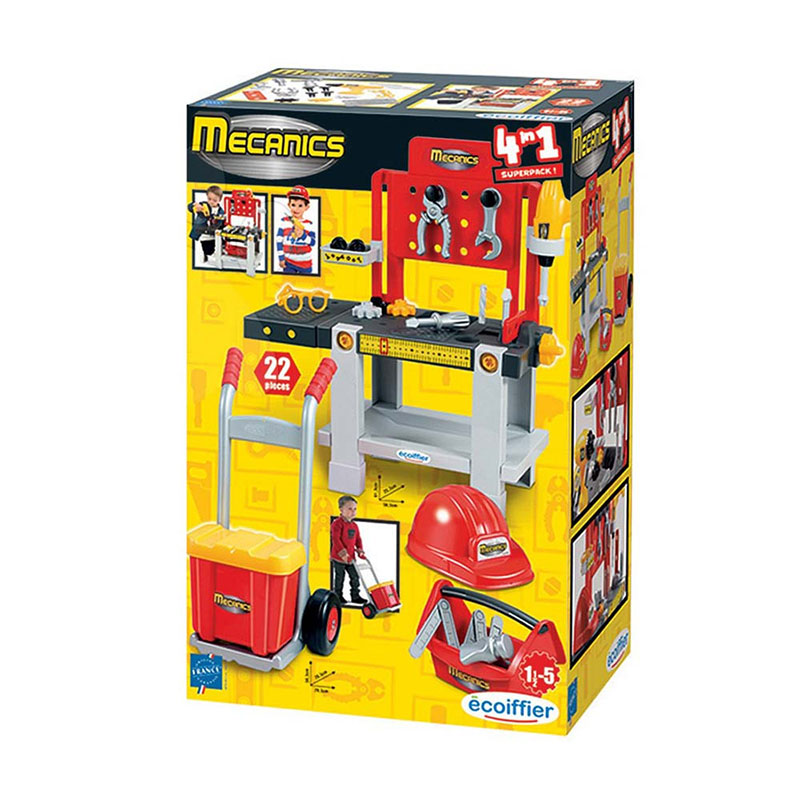ECOIFFIER Mecanics - 4 u 1 Radionica sa alatom 22 dela Role-play SM002379 - detalj
