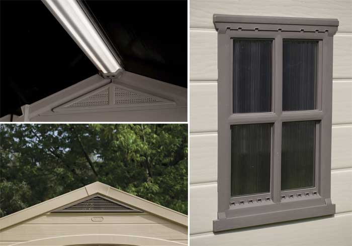 Pomoćna baštenska montažna kućica - Šupa Keter Factor bež 230451 - detalj