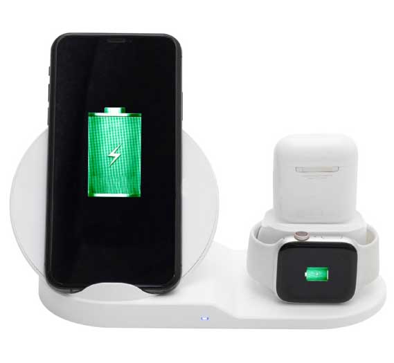 Bežični punjač 3u1 za telefon sat i slušalice SA2000Qi - detalj